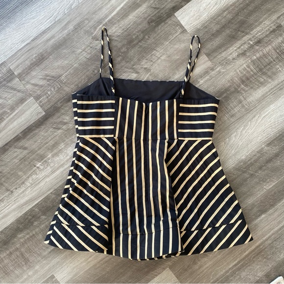 Black & Gold Peplum Stripe Tank - Picture 2 of 3